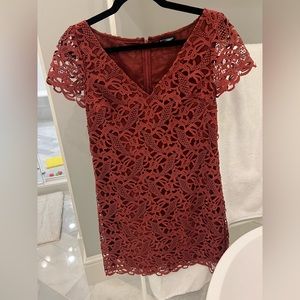 Club Monaco Red Lace Mini Dress - size 6